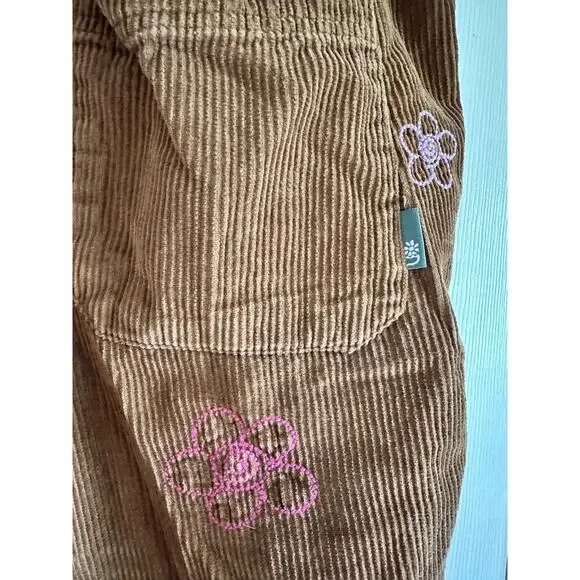 Urban Outfitters Brown Corduroy Embroidered Beach Pants Size Medium - Picture 8 of 8